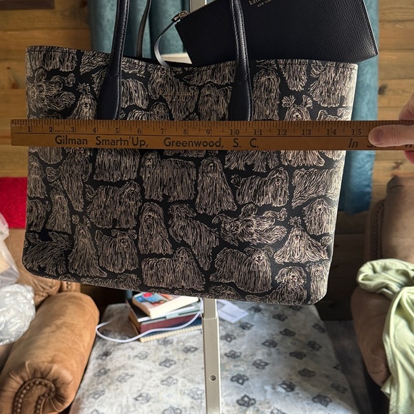 Kate Spade Navy and White Dog Tote Bag and Detachable Zip Bag - Picture 6 of 16